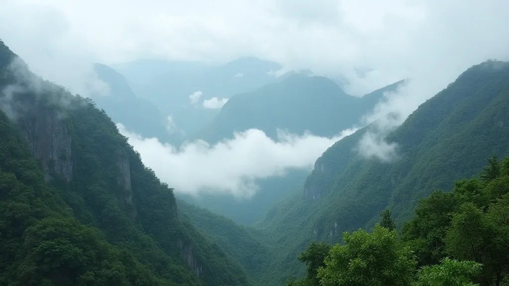 Cloud-Covered Mountain Landscape