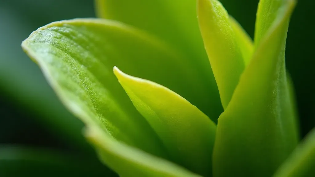 Close-up of Coelogyne orchid leaves showcasing their thick, leathery texture