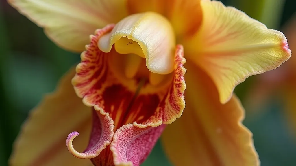 Coryanthes orchid flower with bucket structure
