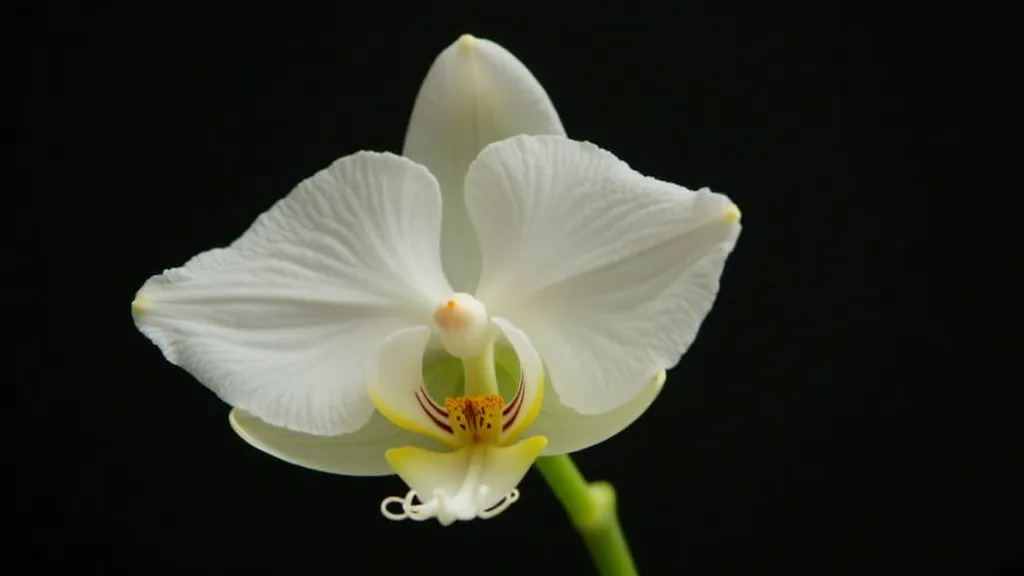 Close-up of a Dendrophylax orchid flower.