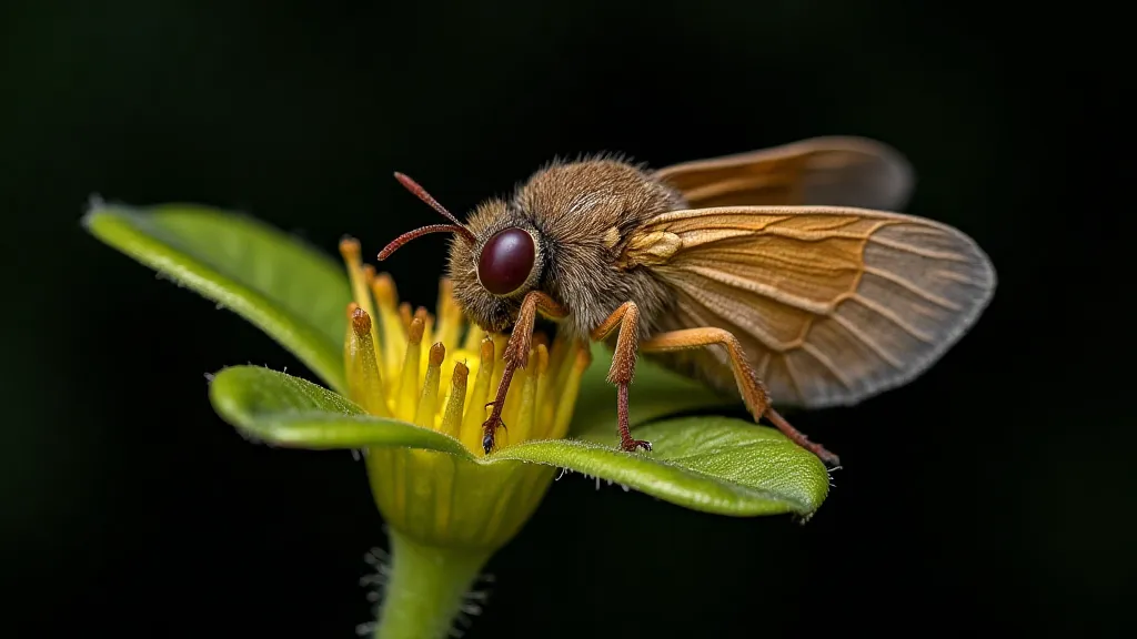 Sphinx moth pollinating a Dendrophylax orchid flower.