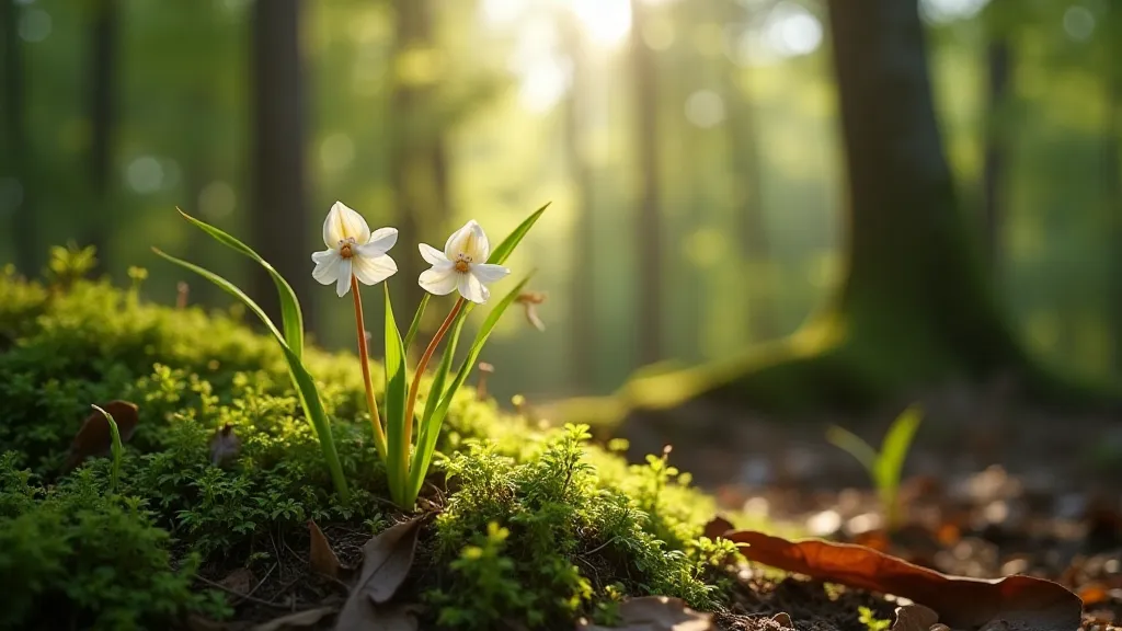 Orchid growing on the forest floor