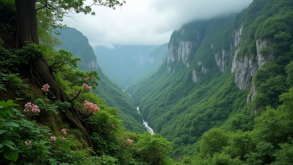 Orchids growing on a mountainside