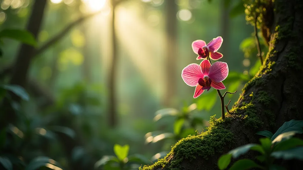 Orchid in a tropical rainforest