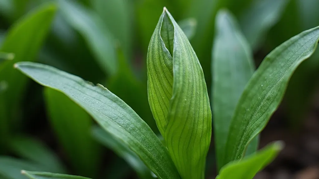 Various orchid leaf shapes and textures