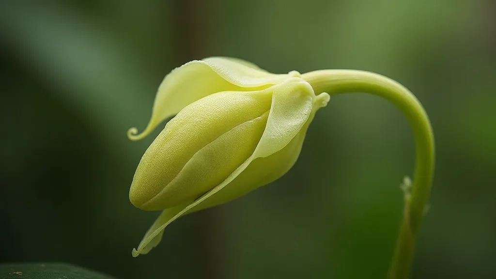 Side view of an orchid pseudobulb
