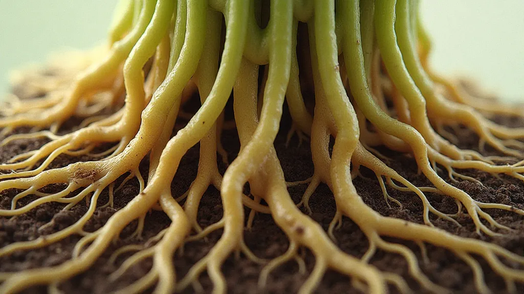 Orchid root system detail