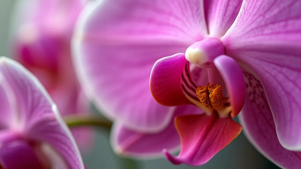 Close-up of a pink orchid flower