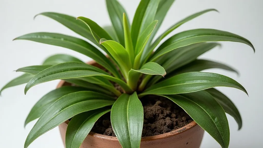 Zygopetalum orchid plant showing leaves